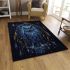 Blue owl sitting on an intricate dreamcatcher area rugs carpet