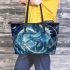 Blue whit dragon anime with dream catcher leather tote bag