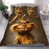 Brown grinchy smile show he big only 3d bedding set