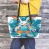 Bunny in sportswear lifting weights leather tote bag