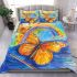 Butterflies fly to the sounds of violin and musical notes bedding set