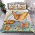 Butterflies fly to the sounds of violin and musical notes bedding set