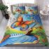 Butterfly flying to the sound of guitar bedding set