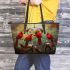 Cardinal birds with dream catcher leather tote bag