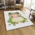 Cartoon cute frog blowing bubblegum area rugs carpet