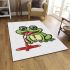 Cartoon cute frog spitting out red liquid area rugs carpet