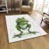 Cartoon drawing of an angry frog standing on its hind legs area rugs carpet