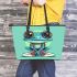 Cartoon frog character wearing sneakers leaather tote bag