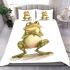 Cartoon frog standing on its hind legs bedding set