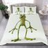 Cartoon frog standing on its hind legs bedding set