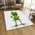 Cartoon frog standing on its hind legs area rugs carpet