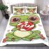 Cartoon frog sticking its tongue out in a cute bedding set