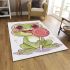 Cartoon frog sticking its tongue out in a cute area rugs carpet