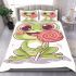 Cartoon frog sticking its tongue out in a cute bedding set