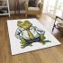 Cartoon frog wearing a white shirt and tie area rugs carpet