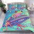 Cartoon frog with bright colors bedding set