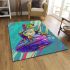 Cartoon frog with bright colors area rugs carpet