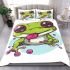 Cartoon frog with its tongue sticking bedding set