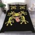 Cartoon frog with its tongue sticking out bedding set