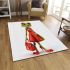 Cartoon frog woman wearing a red dress area rugs carpet