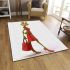 Cartoon frog woman wearing a red dress area rugs carpet
