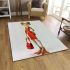 Cartoon frog woman wearing a red dress area rugs carpet