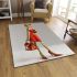 Cartoon frog woman wearing a red dress area rugs carpet