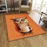 Cartoon owl holding an empty coffee cup area rugs carpet