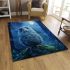 Cartoon owl in the moonlight cute baby blue eyes area rugs carpet