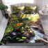 Cartoon style turtle rock in nature bedding set