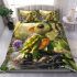 Cartoon style turtle rock in nature bedding set