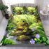 Cartoon style turtle rock in nature bedding set