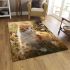 Cat in the sunlit meadow area rugs carpet