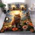 Cat in the sunset garden bedding set