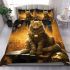 Cat in the urban serenity bedding set