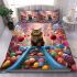 Cat on candy railroad bedding set