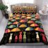 Cats and colorful umbrellas parade bedding set