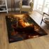 Cat's lantern-lit boat ride at sunset area rugs carpet