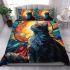 Cat's stained glass sun gaze bedding set