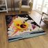 Cheerful smiling sun in sky area rugs carpet