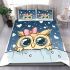 Chibi owl with a pink bow on its head peeking bedding set