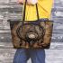 Coffee and dream catcher leather tote bag