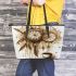 Coffee and dream catcher leather tote bag