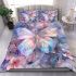Colored butterfly surrounded by blooming flowers bedding set