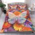 Colored butterfly surrounded by vibrant flowers bedding set