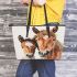 Colored pencil drawing of a horse leather tote bag