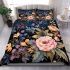 Colorful bouquet on wooden table bedding set