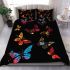 Colorful butterflies simple lines bedding set