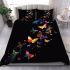 Colorful butterflies simple lines bedding set