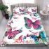 Colorful butterflies with pink and blue wings bedding set